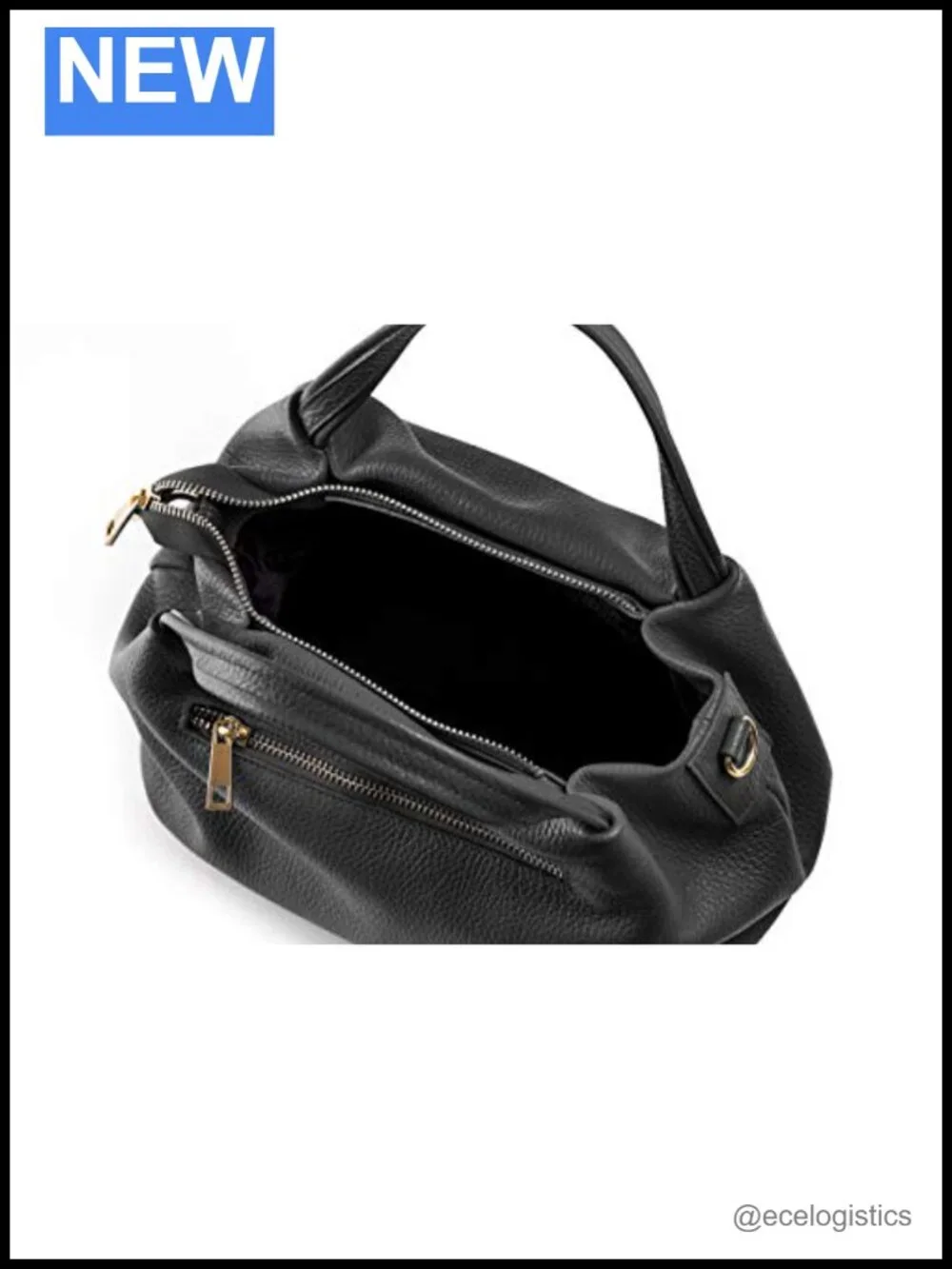 Genuine Italian Leather Satchel Purse with Zip-Around Wallet Set